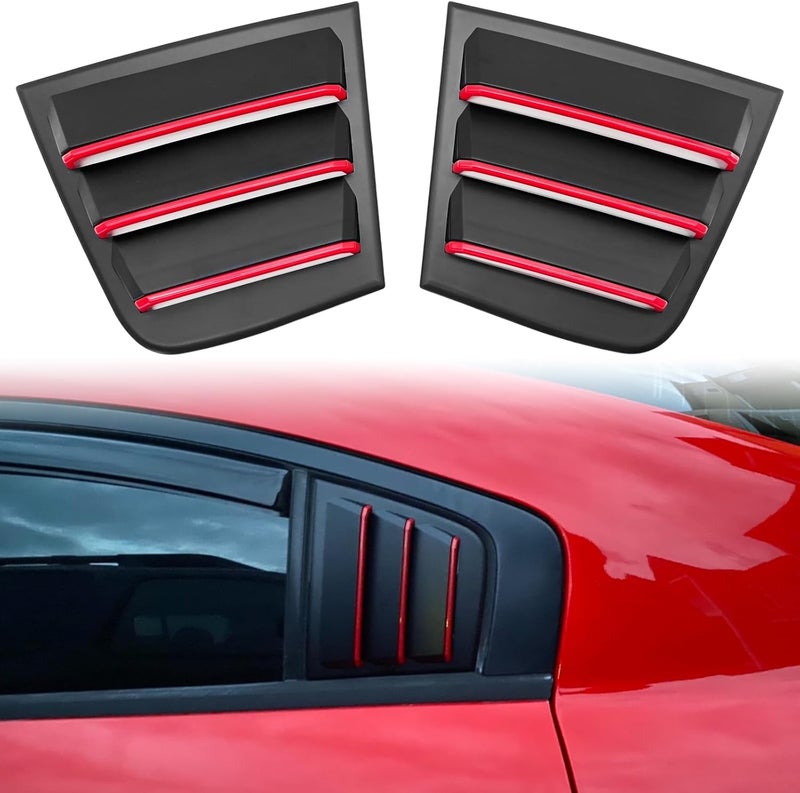 TENGBASE Side Blinds Car Exterior Trim Side Vents, Dodge Charger Accessories ABS Dodge Charger 2011-2023 2024 Red Line (2 Packs) - Image 1